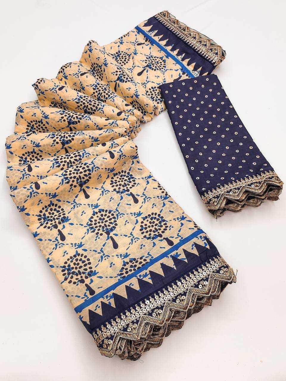 Ynf Pure Cotton RIN229 Emrodari Bodar Sarees Wholesale Printed Cotton Saree Cotton Sarees Mulmul Cotton Sarees Manufacturer