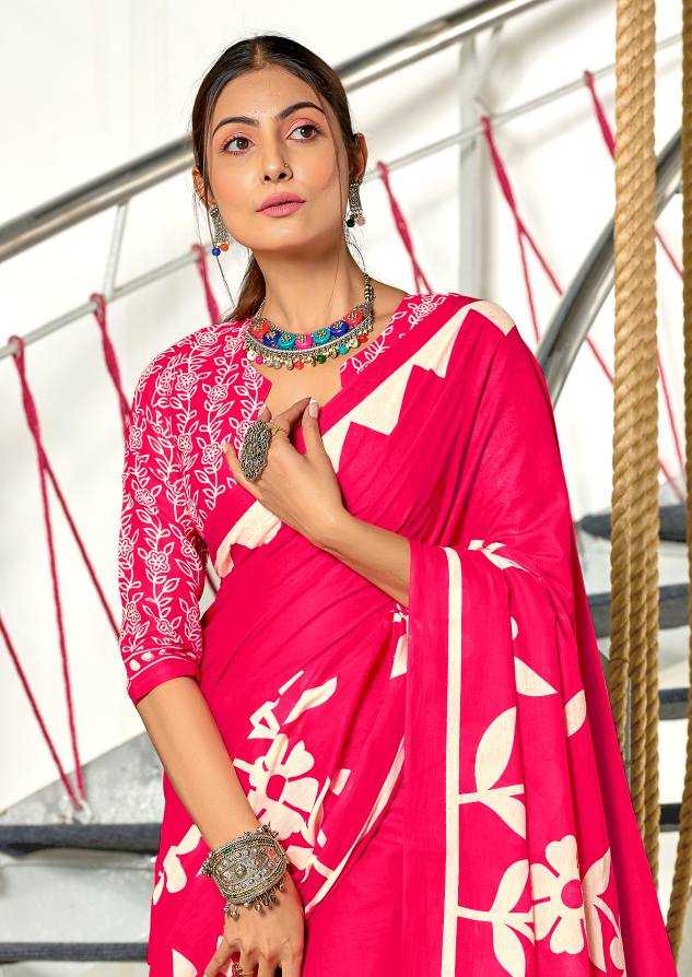 Ynf Pure Cotton RIN229 KESHARIYA Sarees Wholesale Printed Cotton Saree Cotton Sarees Mulmul Cotton Sarees Manufacturer