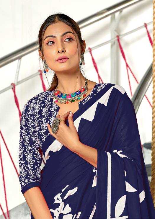 Ynf Pure Cotton RIN229 KESHARIYA Sarees Wholesale Printed Cotton Saree Cotton Sarees Mulmul Cotton Sarees Manufacturer