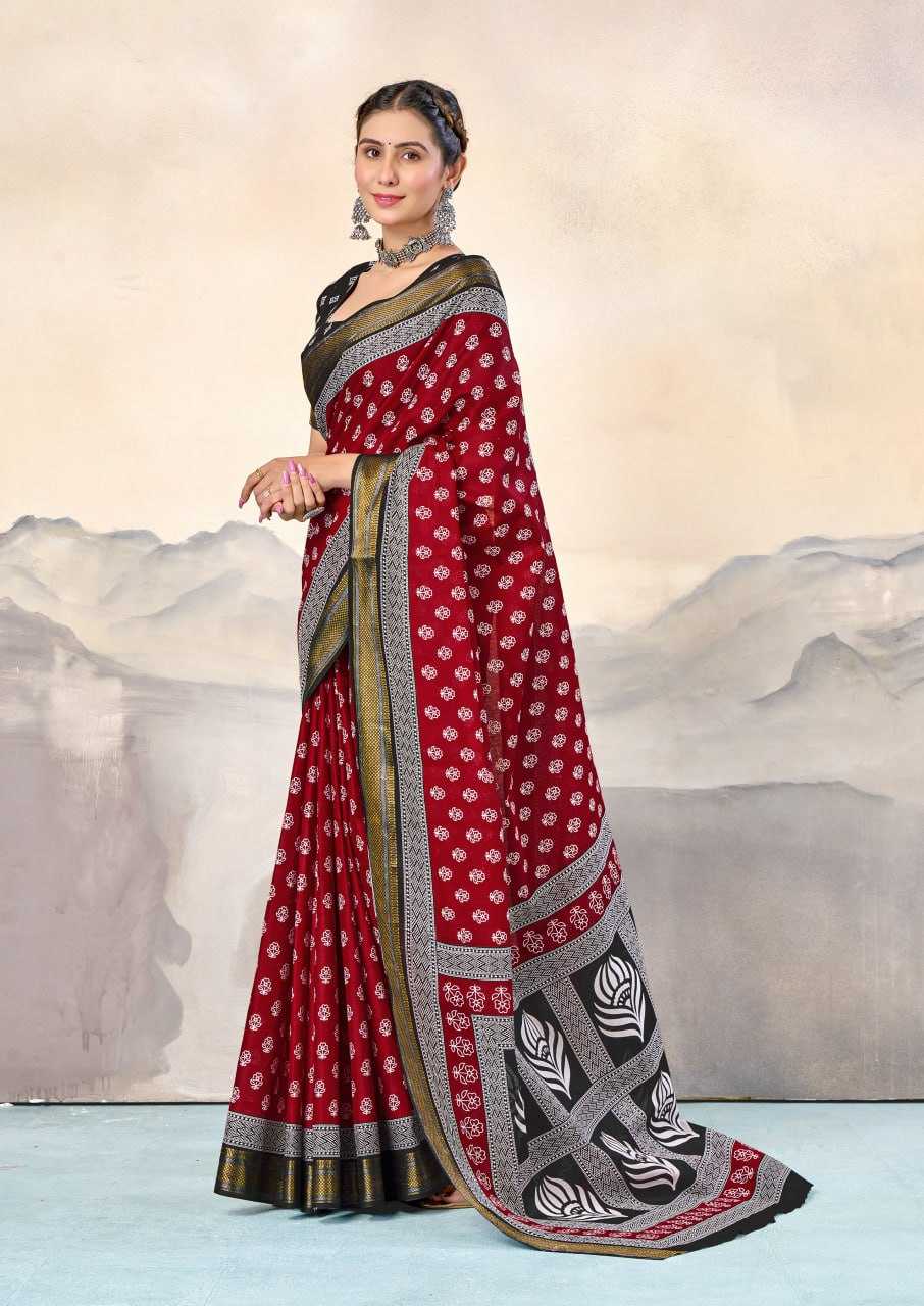 Ynf Pure Cotton RIN229 RASHMIKA Sarees Wholesale Printed Cotton Saree Cotton Sarees Mulmul Cotton Sarees Manufacturer