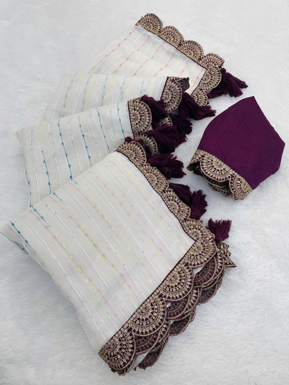 Ynf Tissue RIN216 GOPI Sarees Wedding Collections Festive Collections Wholesale Net Sarees Embroidered Sarees Lace Border Sarees Manufacturer