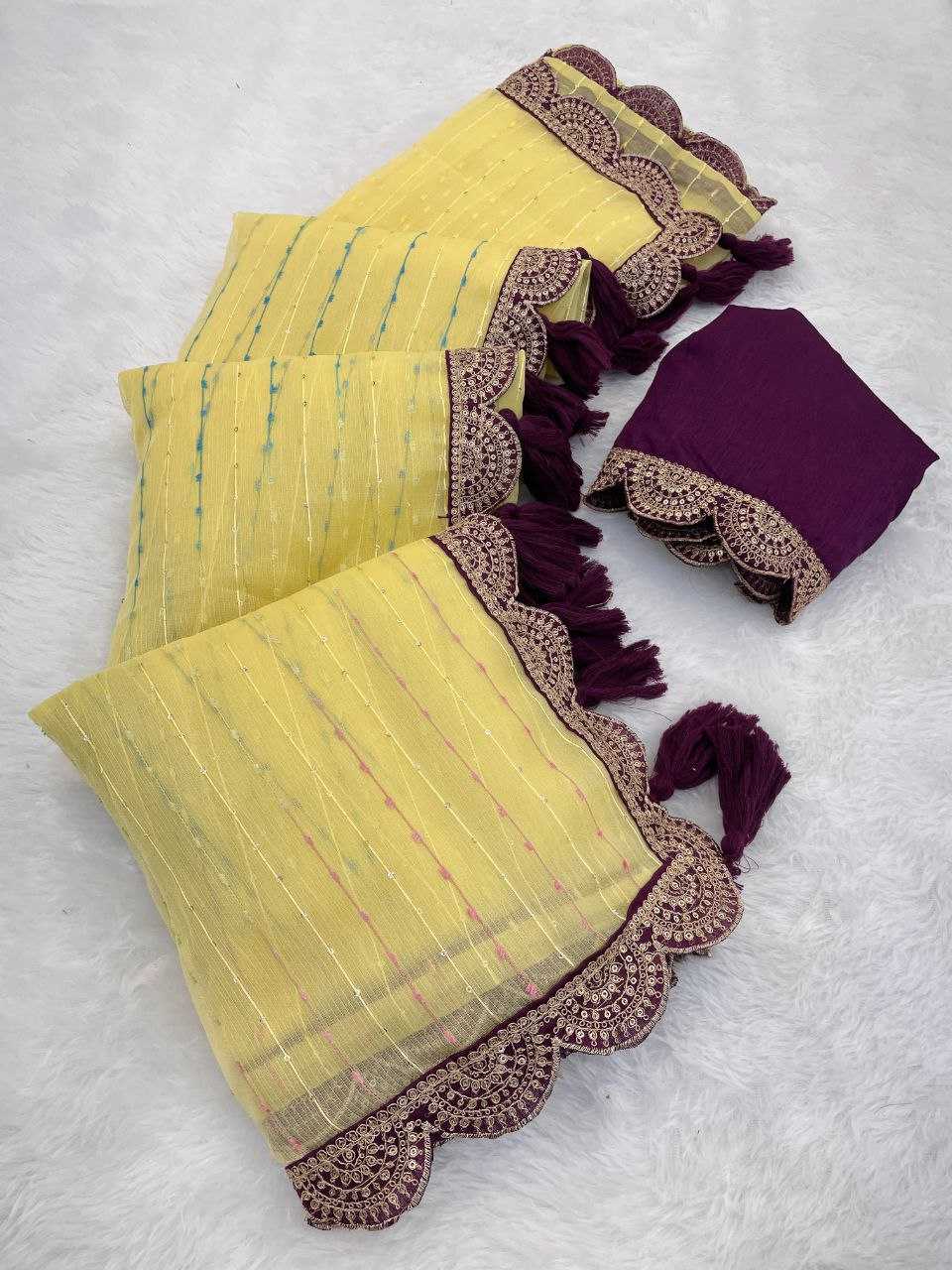 Ynf Tissue RIN216 GOPI Sarees Wedding Collections Festive Collections Wholesale Net Sarees Embroidered Sarees Lace Border Sarees Manufacturer