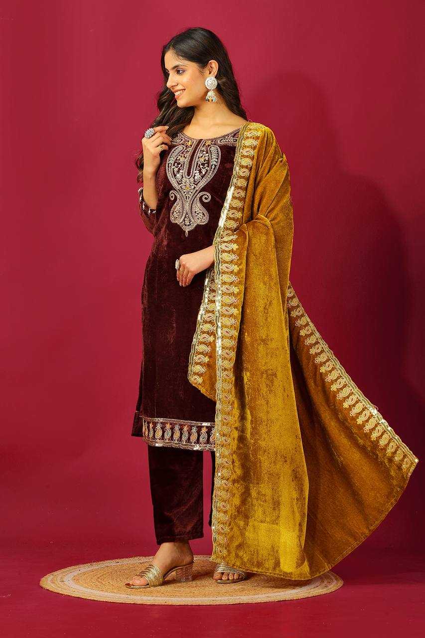 Ynf Velvet KESH499 3095 Suits & Dresses Wholesale Kashmiri Suits Velvet Suits Embroidery Suits Manufacturer