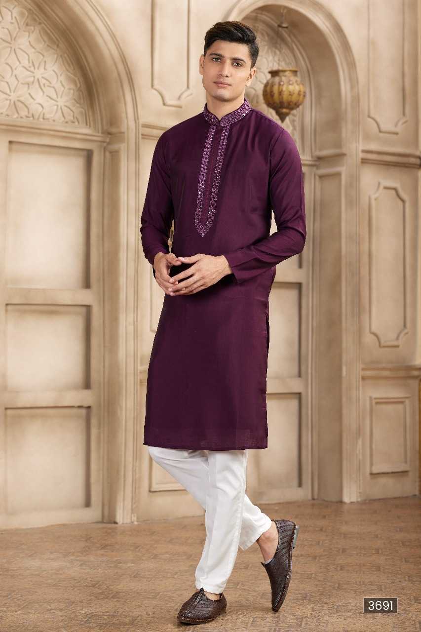 Ynf Art Silk RIN197 3101 Mens Wear Wholesale Mens Kurtas Mens Kurta Pyjama Embroidered Kurta Pajama Manufacturer