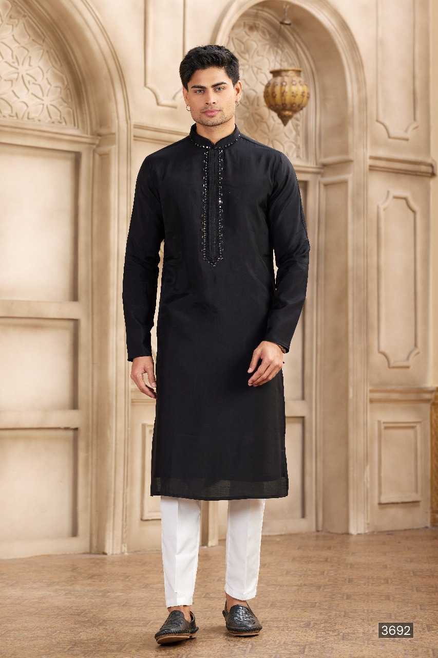 Ynf Art Silk RIN197 3101 Mens Wear Wholesale Mens Kurtas Mens Kurta Pyjama Embroidered Kurta Pajama Manufacturer