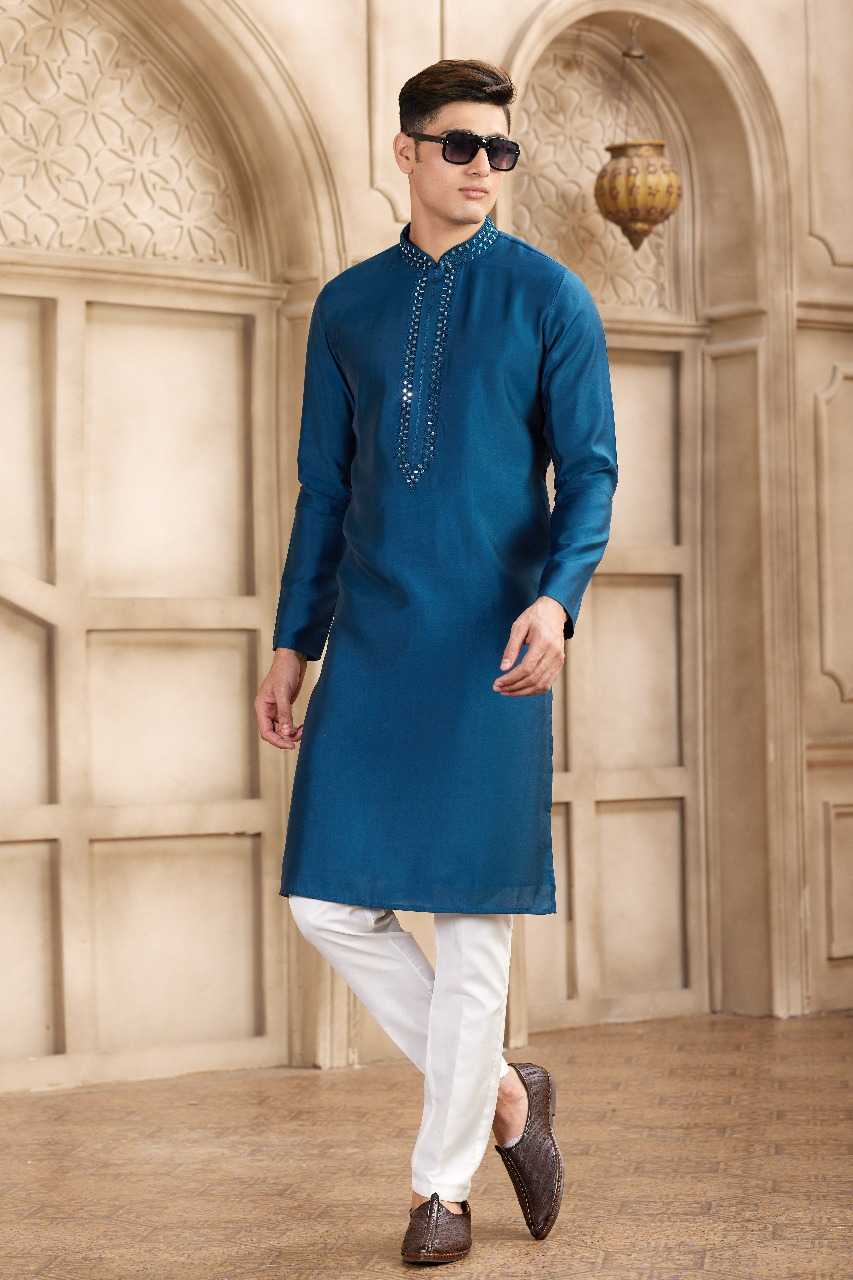 Ynf Art Silk RIN197 3101 Mens Wear Wholesale Mens Kurtas Mens Kurta Pyjama Embroidered Kurta Pajama Manufacturer