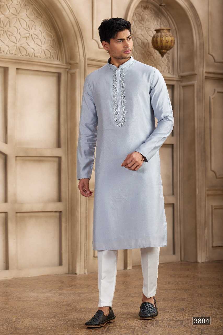 Ynf Art Silk RIN197 3101 Mens Wear Wholesale Mens Kurtas Mens Kurta Pyjama Embroidered Kurta Pajama Manufacturer
