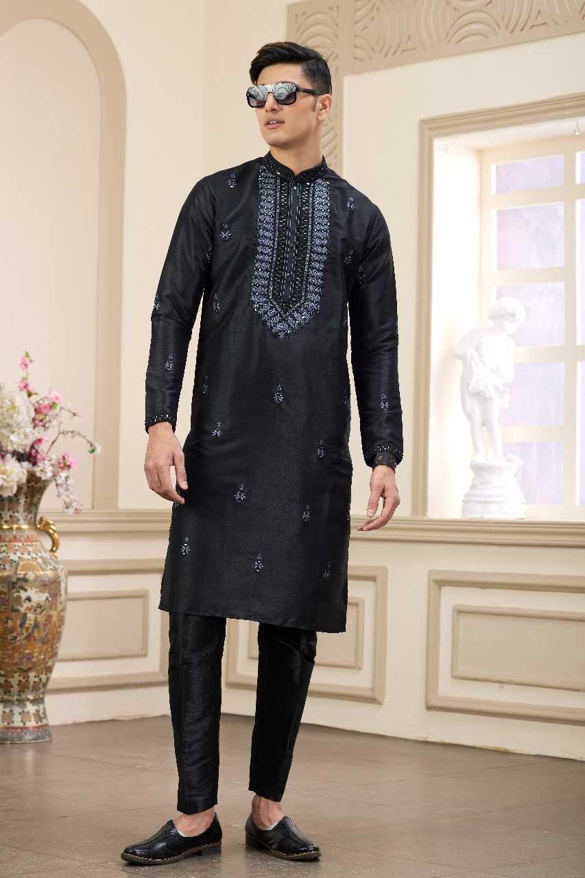 Ynf Art Silk RIN197 3102 Mens Wear Wholesale Mens Kurtas Mens Kurta Pyjama Embroidered Kurta Pajama Manufacturer