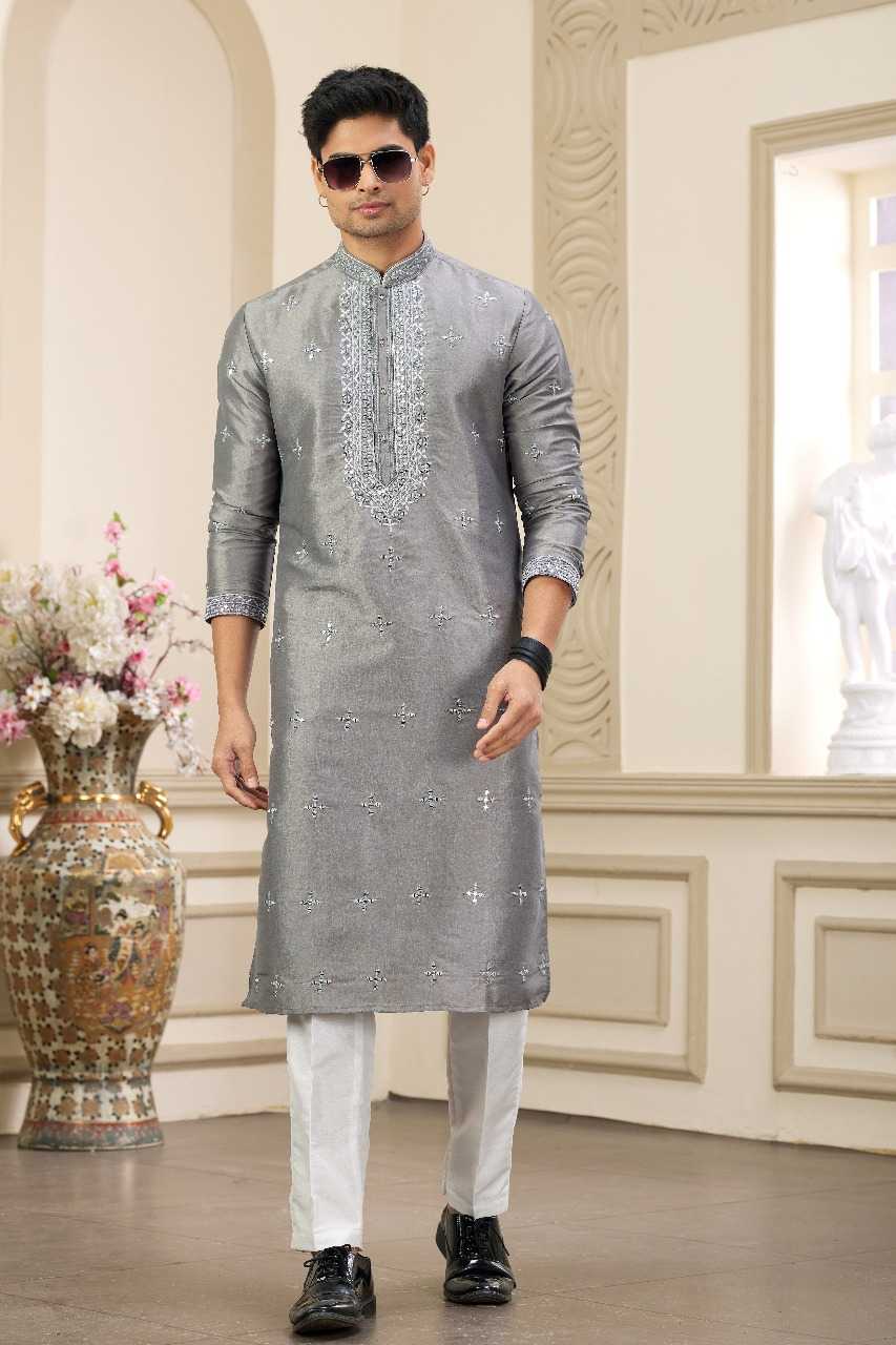 Ynf Art Silk RIN197 3102 Mens Wear Wholesale Mens Kurtas Mens Kurta Pyjama Embroidered Kurta Pajama Manufacturer