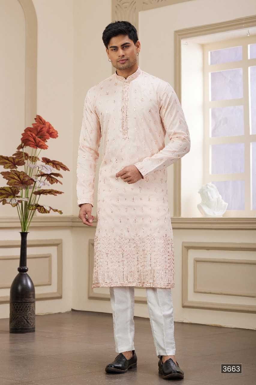 Ynf Art Silk RIN197 3102 Mens Wear Wholesale Mens Kurtas Mens Kurta Pyjama Embroidered Kurta Pajama Manufacturer