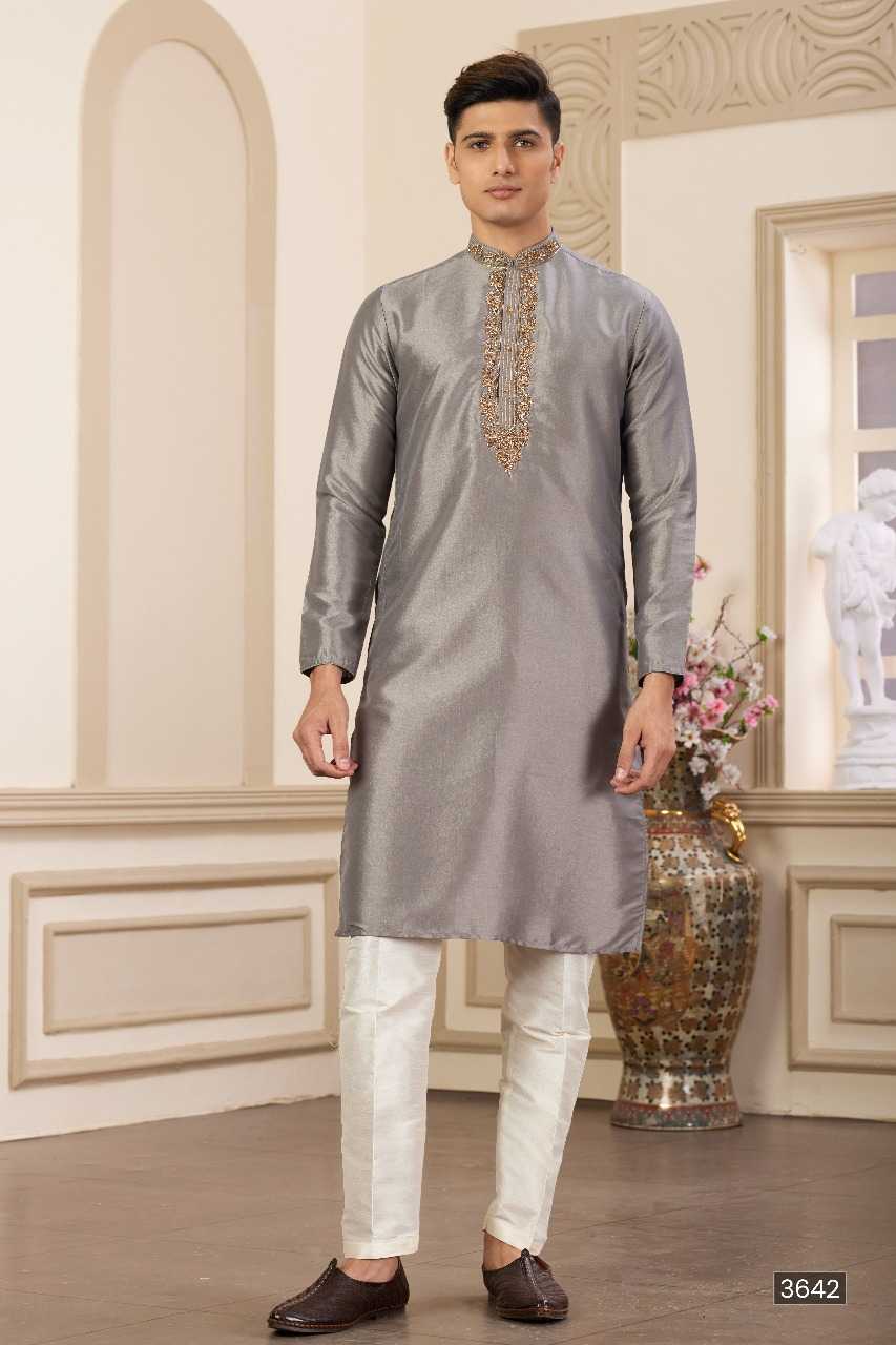 Ynf Art Silk RIN197 3103 Mens Wear Wholesale Mens Kurtas Mens Kurta Pyjama Embroidered Kurta Pajama Manufacturer