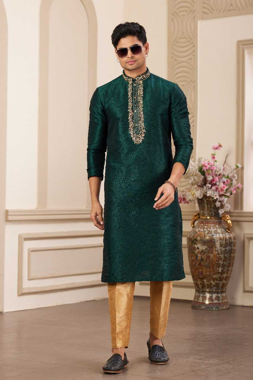 Ynf Art Silk RIN197 3103 Mens Wear Wholesale Mens Kurtas Mens Kurta Pyjama Embroidered Kurta Pajama Manufacturer