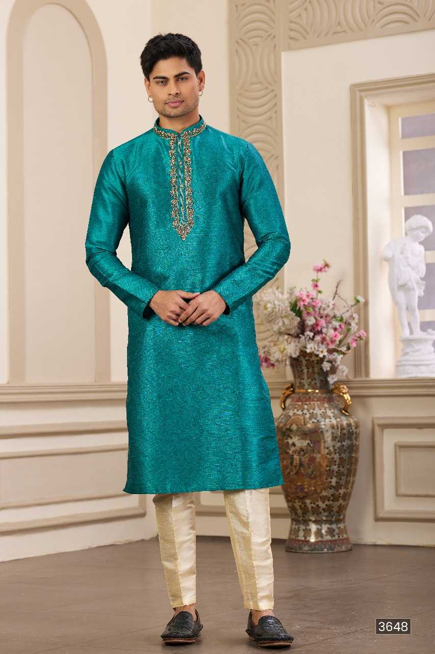 Ynf Art Silk RIN197 3103 Mens Wear Wholesale Mens Kurtas Mens Kurta Pyjama Embroidered Kurta Pajama Manufacturer