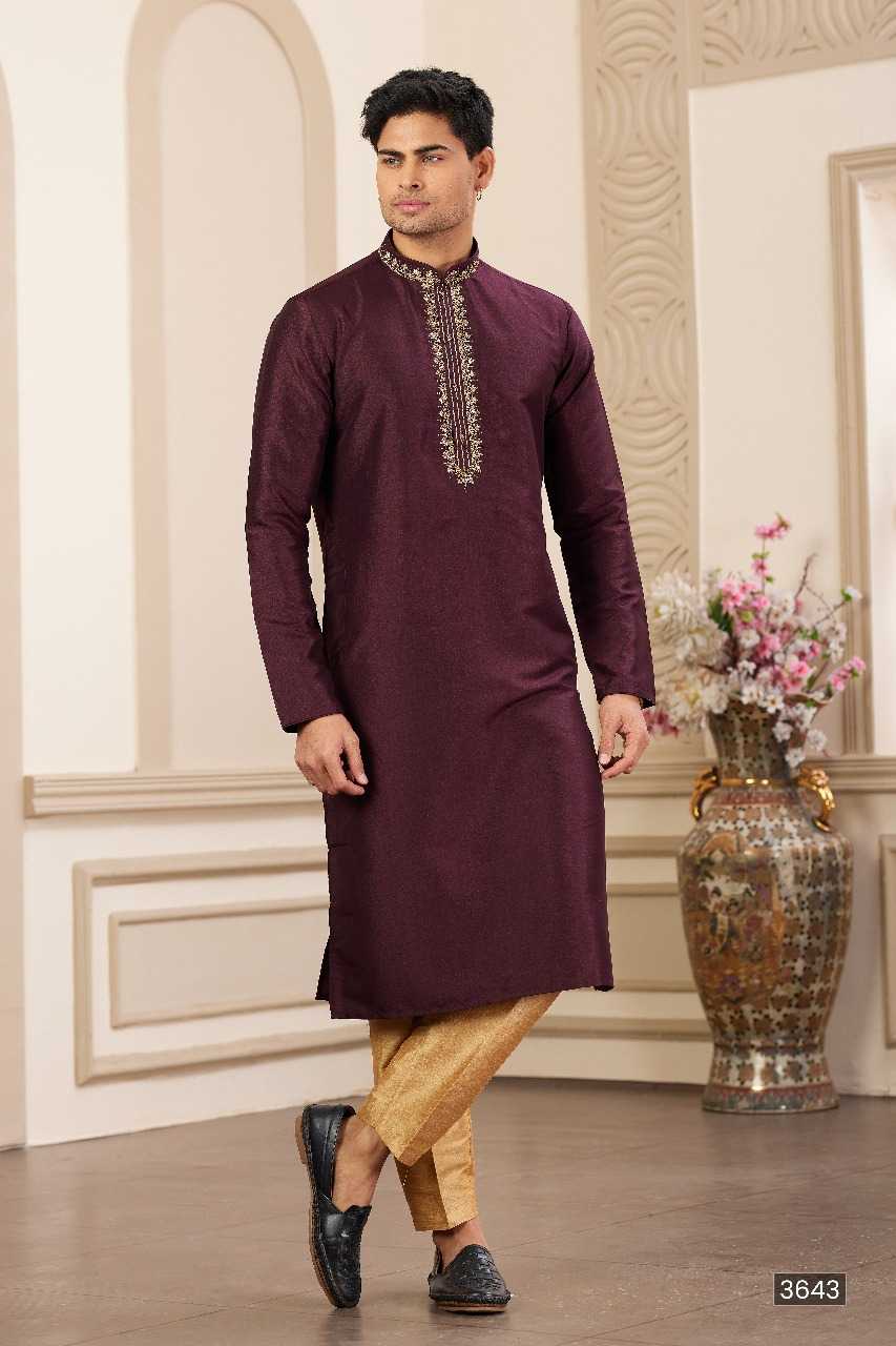 Ynf Art Silk RIN197 3103 Mens Wear Wholesale Mens Kurtas Mens Kurta Pyjama Embroidered Kurta Pajama Manufacturer