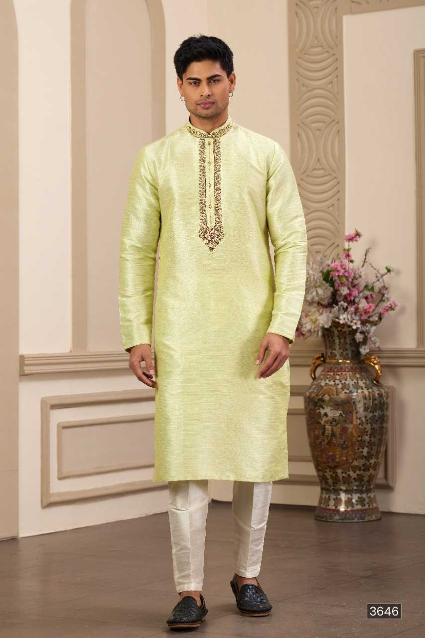 Ynf Art Silk RIN197 3103 Mens Wear Wholesale Mens Kurtas Mens Kurta Pyjama Embroidered Kurta Pajama Manufacturer