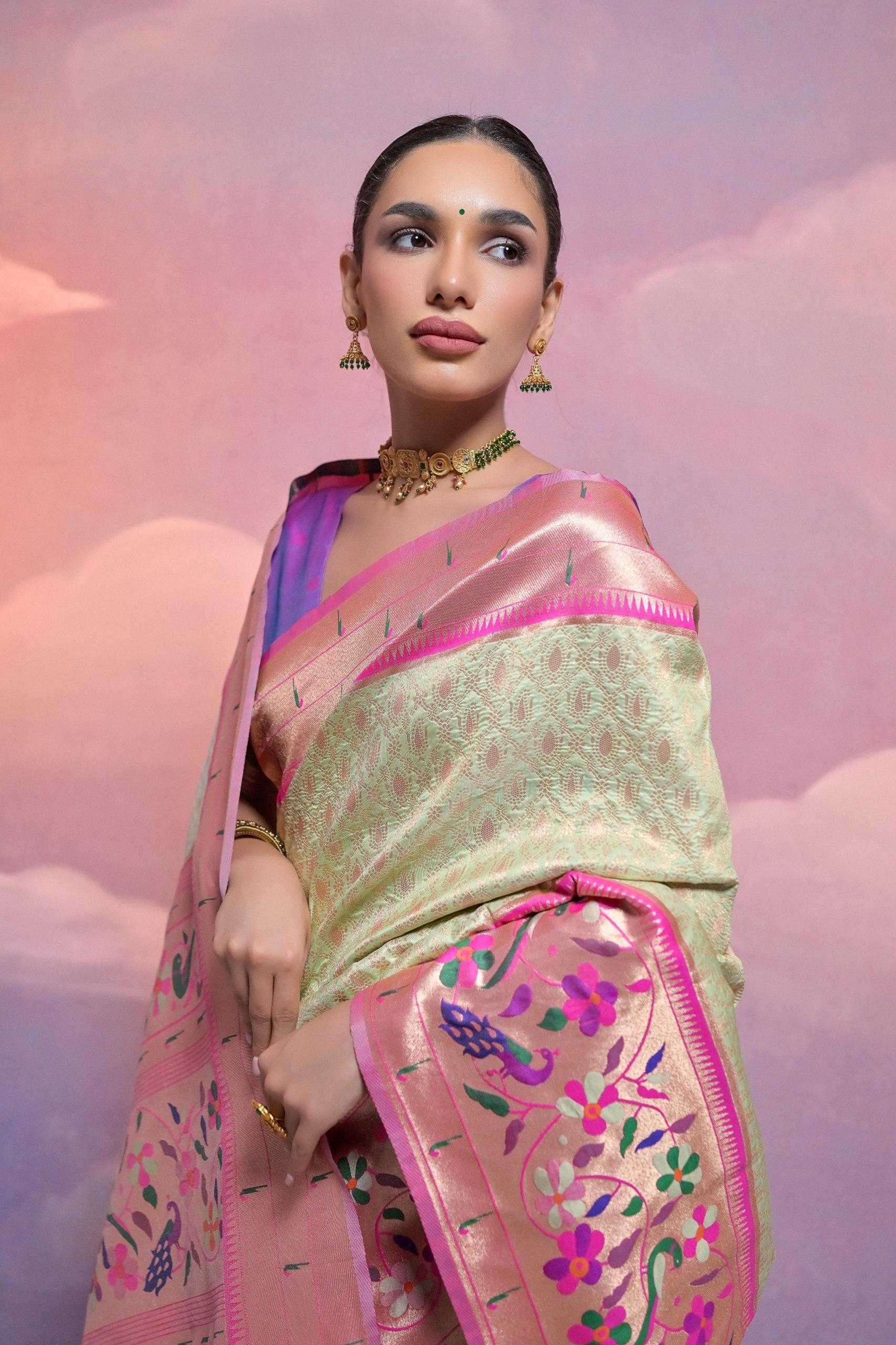 Ynf Banana Silk KESH532 Paithani Vani Sarees Wholesale Designer Sarees Fancy Sarees Zari Sarees Manufacturer