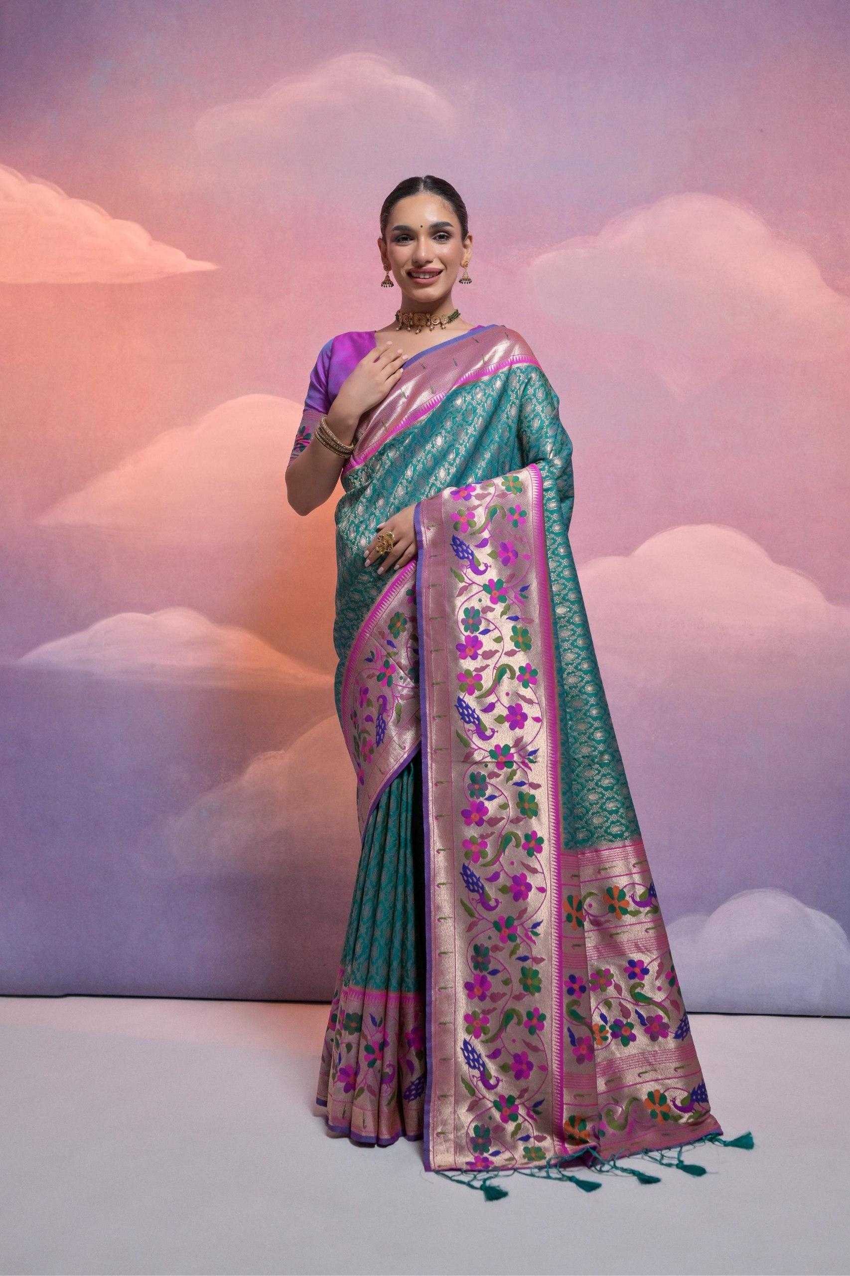 Ynf Banana Silk KESH532 Paithani Vani Sarees Wholesale Designer Sarees Fancy Sarees Zari Sarees Manufacturer