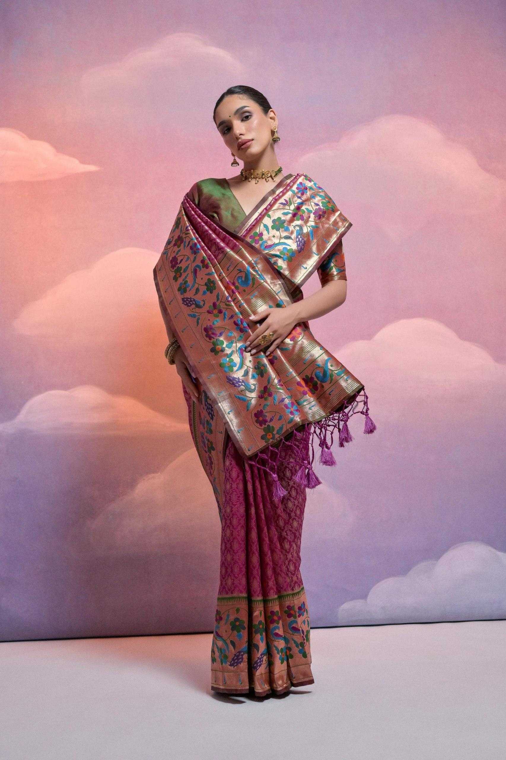 Ynf Banana Silk KESH532 Paithani Vani Sarees Wholesale Designer Sarees Fancy Sarees Zari Sarees Manufacturer