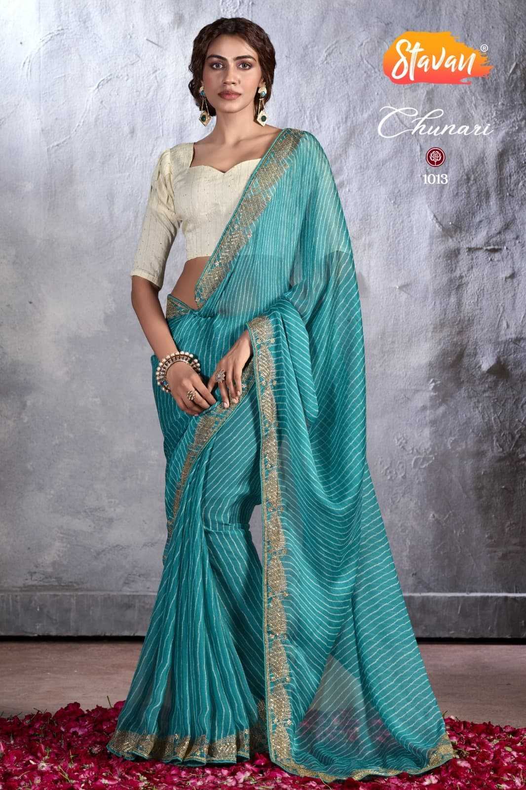 Ynf Chiffon KESH519 Stavan-Chunari all time Hites Sarees Wholesale Chiffon Sarees Embroidered Sarees Cutwork Saree Manufacturer