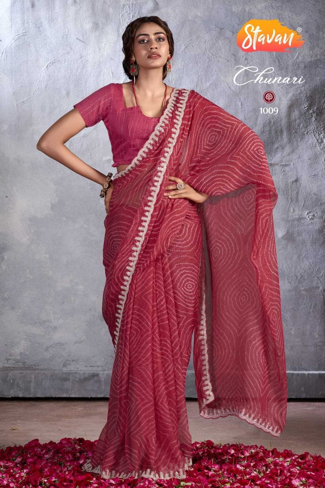 Ynf Chiffon KESH519 Stavan-Chunari all time Hites Sarees Wholesale Chiffon Sarees Embroidered Sarees Cutwork Saree Manufacturer