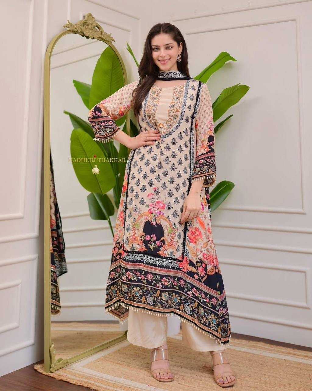 Ynf Chinon KESH501 BAALIKA Suits & Dresses Plus Size Collections Wholesale Embroidery Suits Party wear suits Manufacturer
