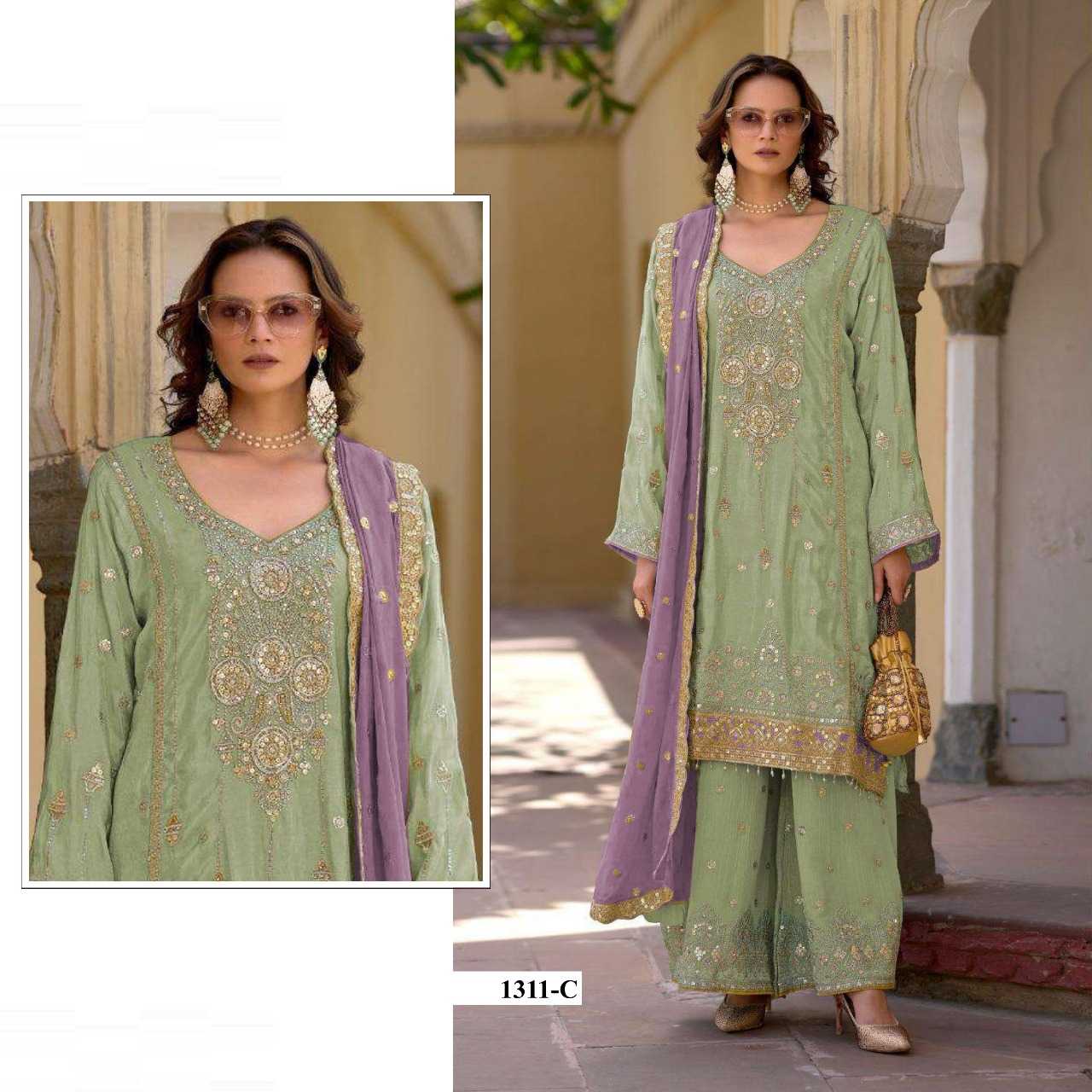 Ynf Chinon RIN197 4878 Suits & Dresses Wholesale Embroidery Suits Party wear suits Designer Suits Manufacturer