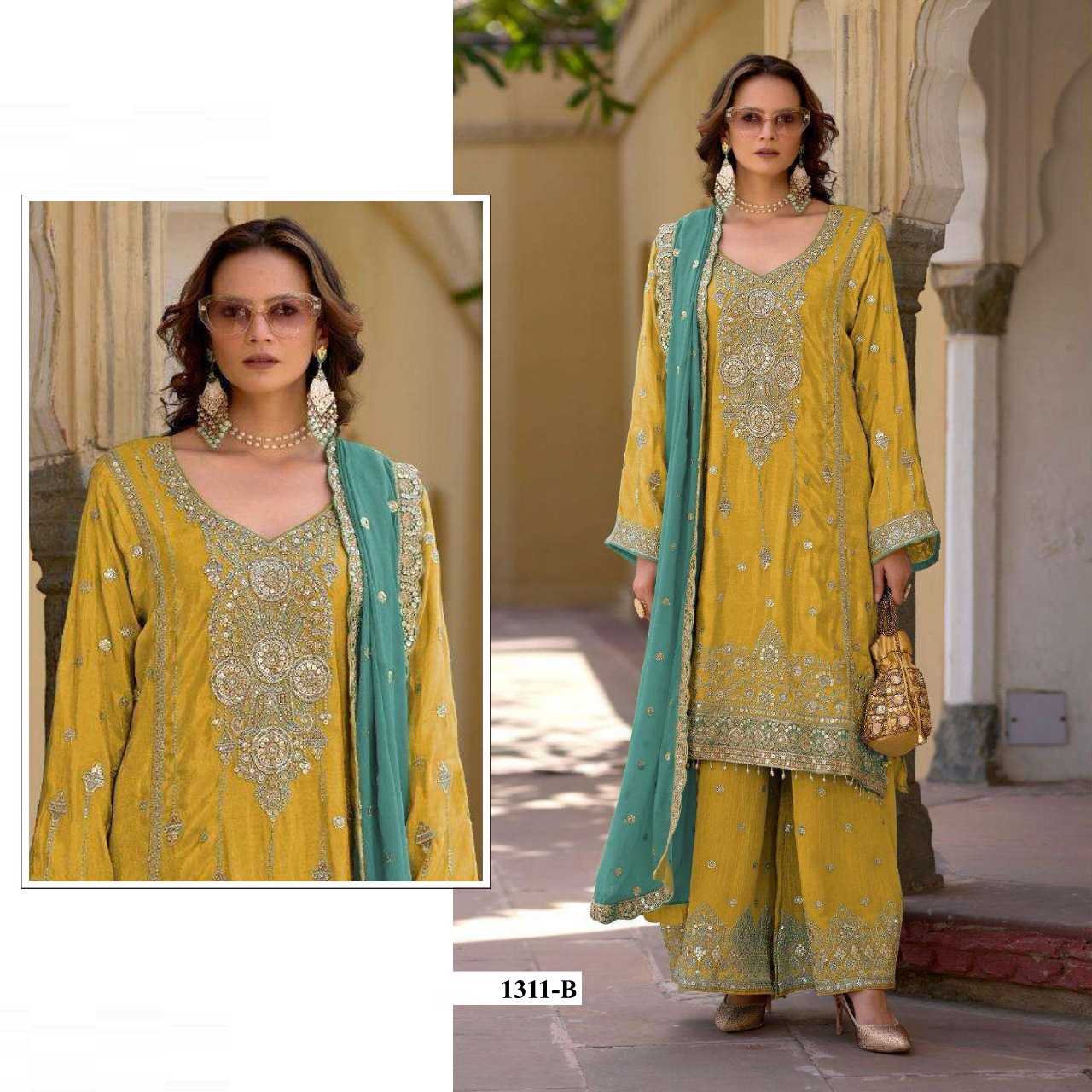 Ynf Chinon RIN197 4878 Suits & Dresses Wholesale Embroidery Suits Party wear suits Designer Suits Manufacturer