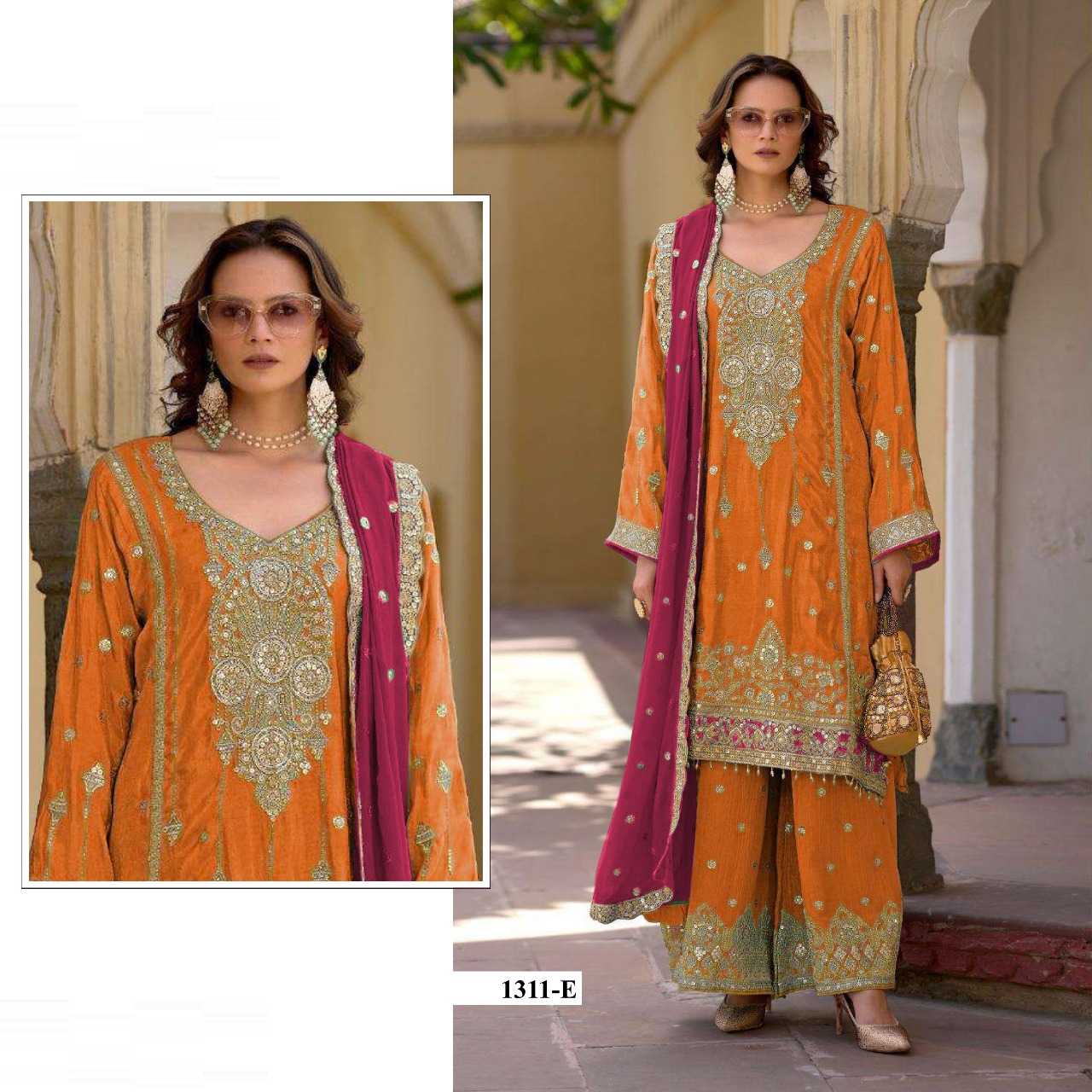 Ynf Chinon RIN197 4878 Suits & Dresses Wholesale Embroidery Suits Party wear suits Designer Suits Manufacturer