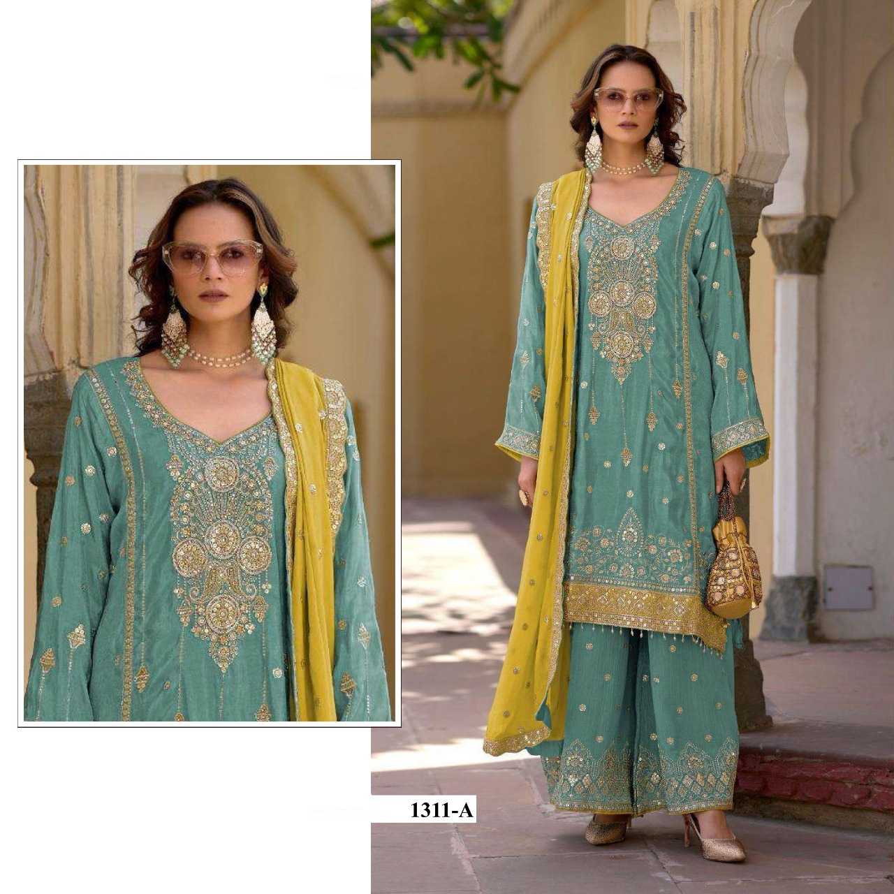 Ynf Chinon RIN197 4878 Suits & Dresses Wholesale Embroidery Suits Party wear suits Designer Suits Manufacturer