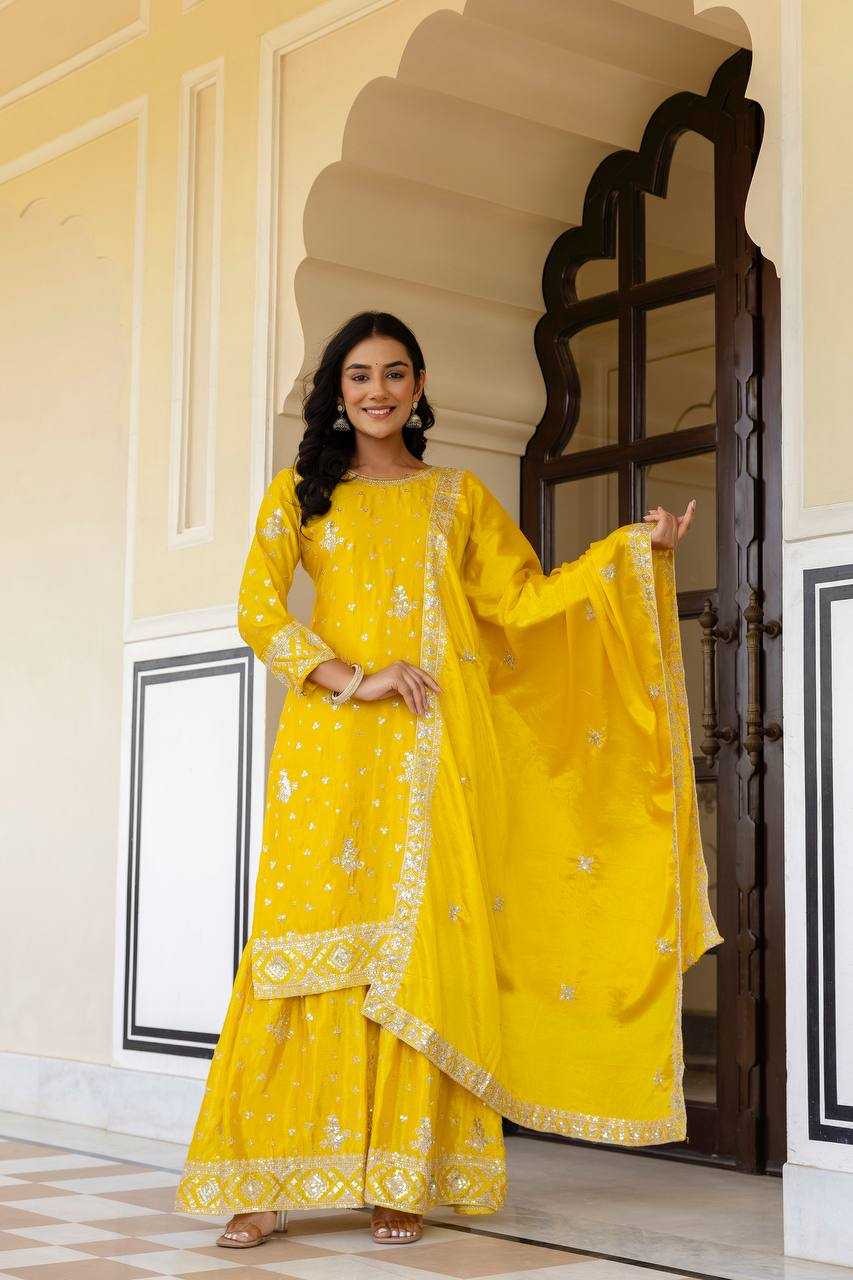 Ynf Chinon Silk KESH533 5066 Suits & Dresses Wholesale Sharara Salwar Suits Embroidery Suits Party Wear Dresses Manufacturer