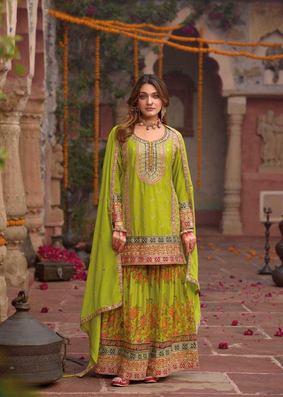 Ynf Chinon Silk RIN197 4909 Suits & Dresses Wholesale Embroidery Suits Party wear suits Designer Suits Manufacturer