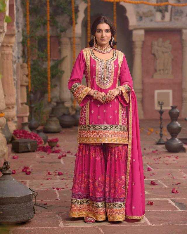 Ynf Chinon Silk RIN197 4909 Suits & Dresses Wholesale Embroidery Suits Party wear suits Designer Suits Manufacturer