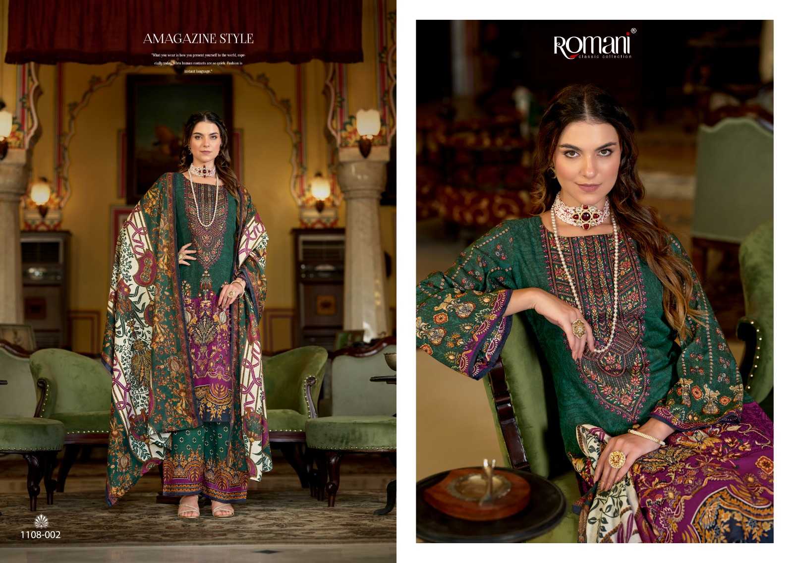 Ynf Cotton KESH444 MAHIRA VOL 2 by ROMANI Suits & Dresses Wholesale Printed Suits Cotton Suits Designer Suits Manufacturer