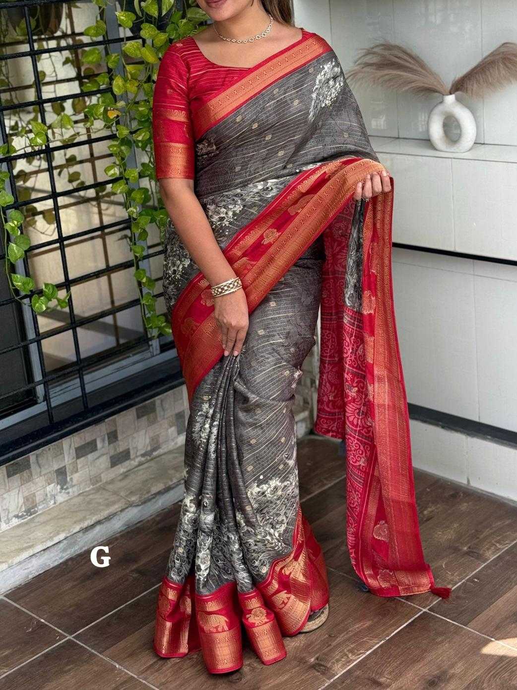 Ynf Cotton KESH500 Morni Sarees Wholesale Printed Sarees Zari Border Sarees Cotton Sarees Manufacturer