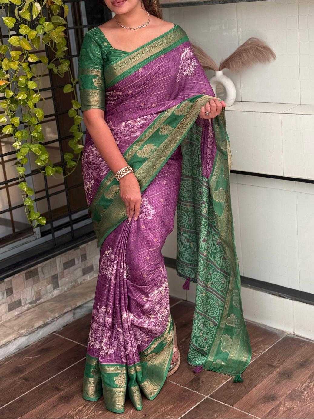 Ynf Cotton KESH500 Morni Sarees Wholesale Printed Sarees Zari Border Sarees Cotton Sarees Manufacturer