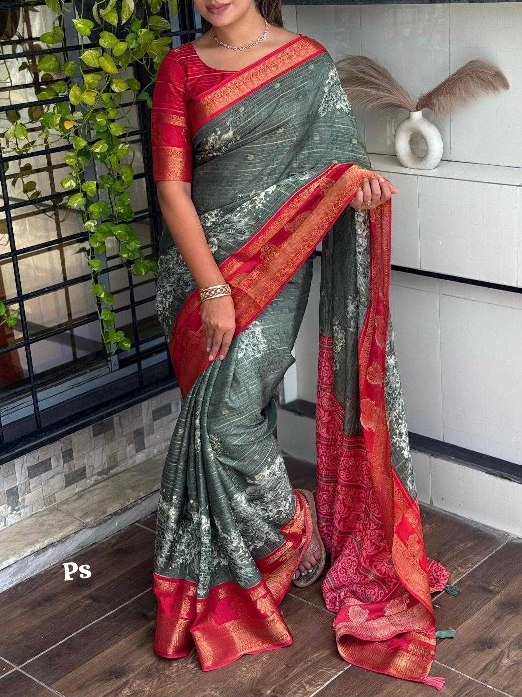Ynf Cotton KESH500 Morni Sarees Wholesale Printed Sarees Zari Border Sarees Cotton Sarees Manufacturer