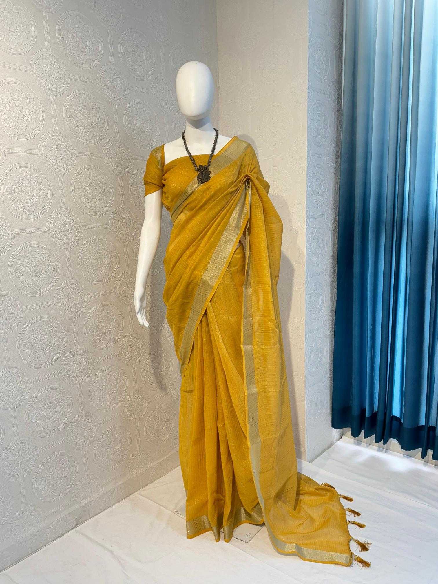 Ynf Cotton RIN118 KACHEDU Sarees Wholesale Designer Sarees Cotton Linen Sarees Zari Border Sarees Manufacturer