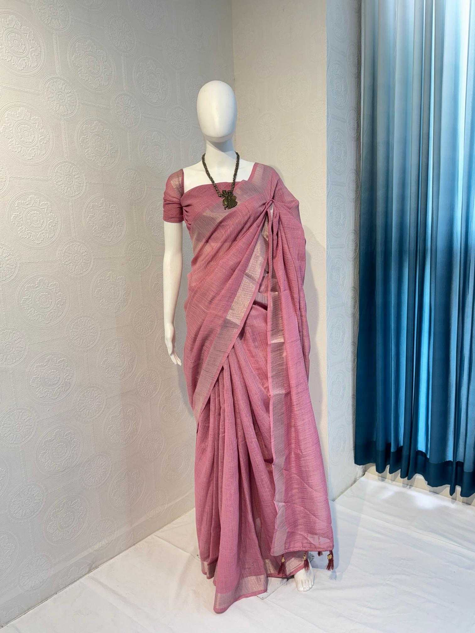 Ynf Cotton RIN118 KACHEDU Sarees Wholesale Designer Sarees Cotton Linen Sarees Zari Border Sarees Manufacturer