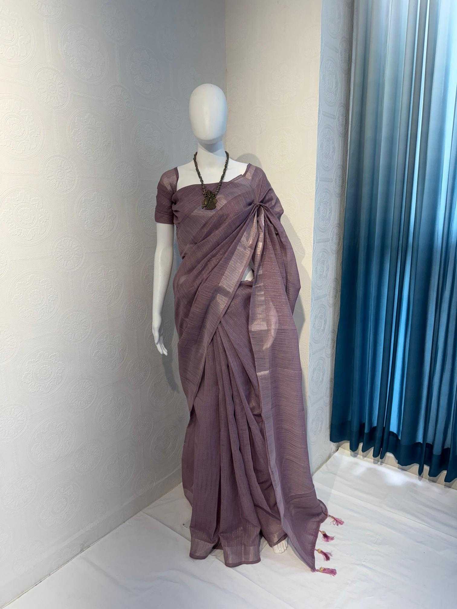 Ynf Cotton RIN118 KACHEDU Sarees Wholesale Designer Sarees Cotton Linen Sarees Zari Border Sarees Manufacturer