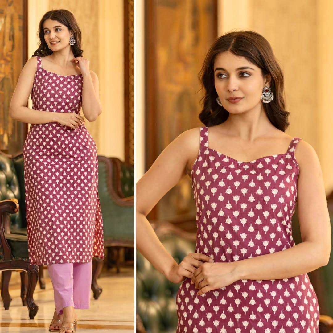 Ynf Cotton RIN125 Blush 3.0 Kurti Wholesale Printed Kurtis Sleeveless Kurtis Manufacturer