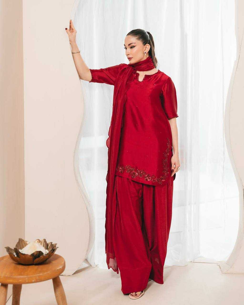 Ynf Crepe Silk KESH528 461 Suits & Dresses Wedding Collections Festive Collections Wholesale Ladies Silk Suit Party wear suits Handwork Suits Manufacturer