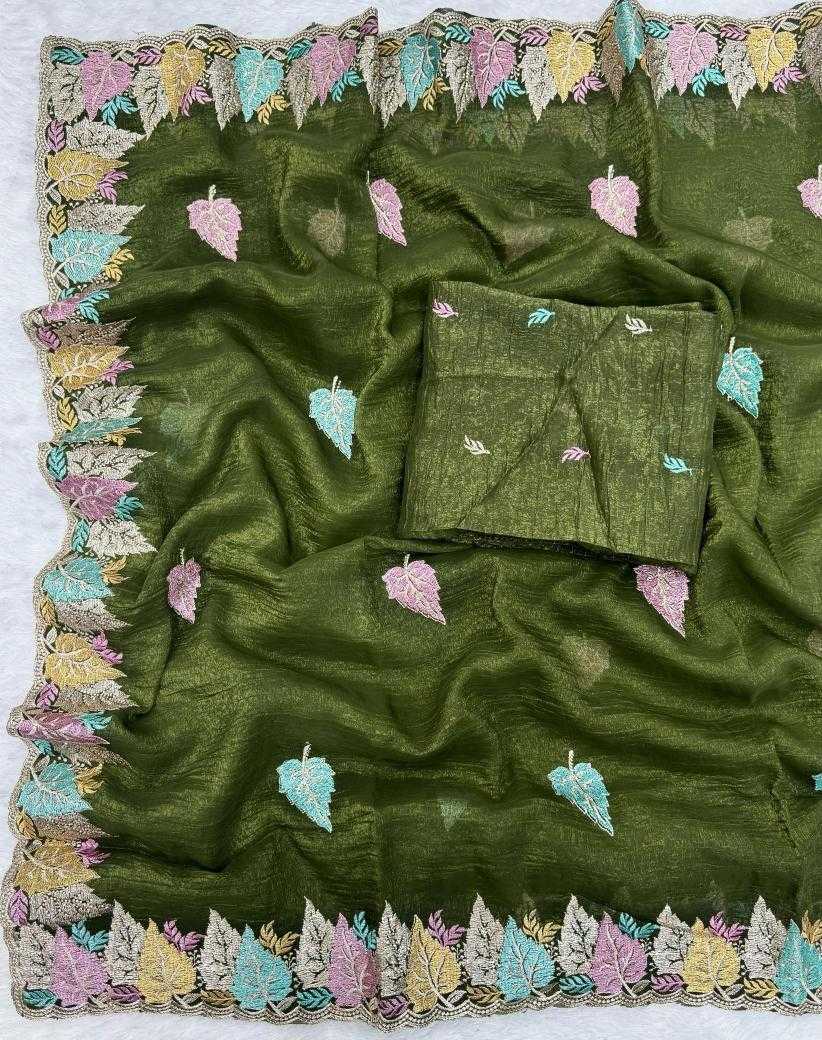 Ynf Crunchi KESH114 3832 Sarees Wholesale Embroidered Sarees Cutwork Saree Zari Border Sarees Manufacturer
