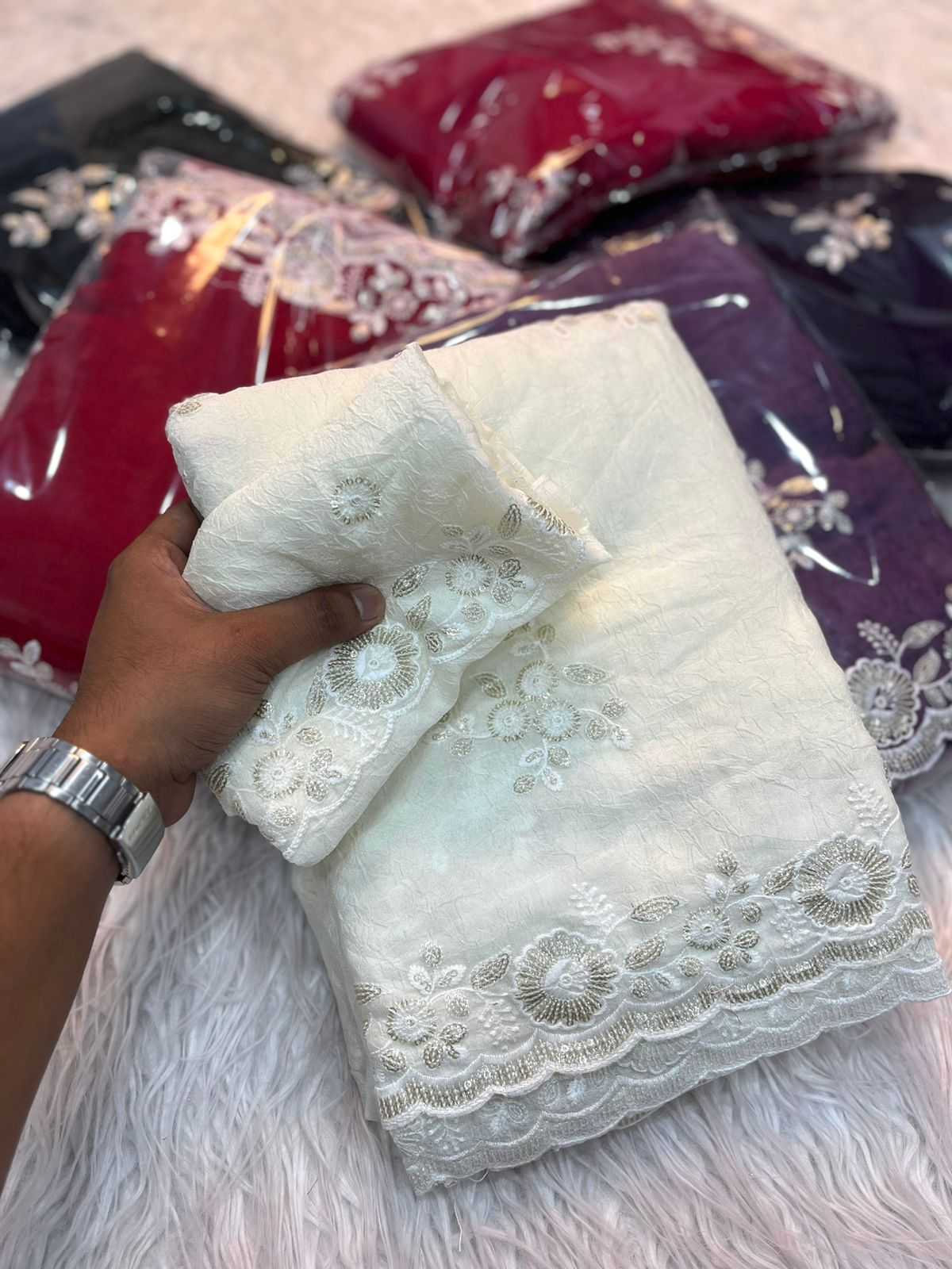 Ynf Crush Silk RIN198 TEALS Silk Sarees Wholesale Designer Silk Sarees Fancy Silk Sarees Embroidered Silk Sarees Manufacturer
