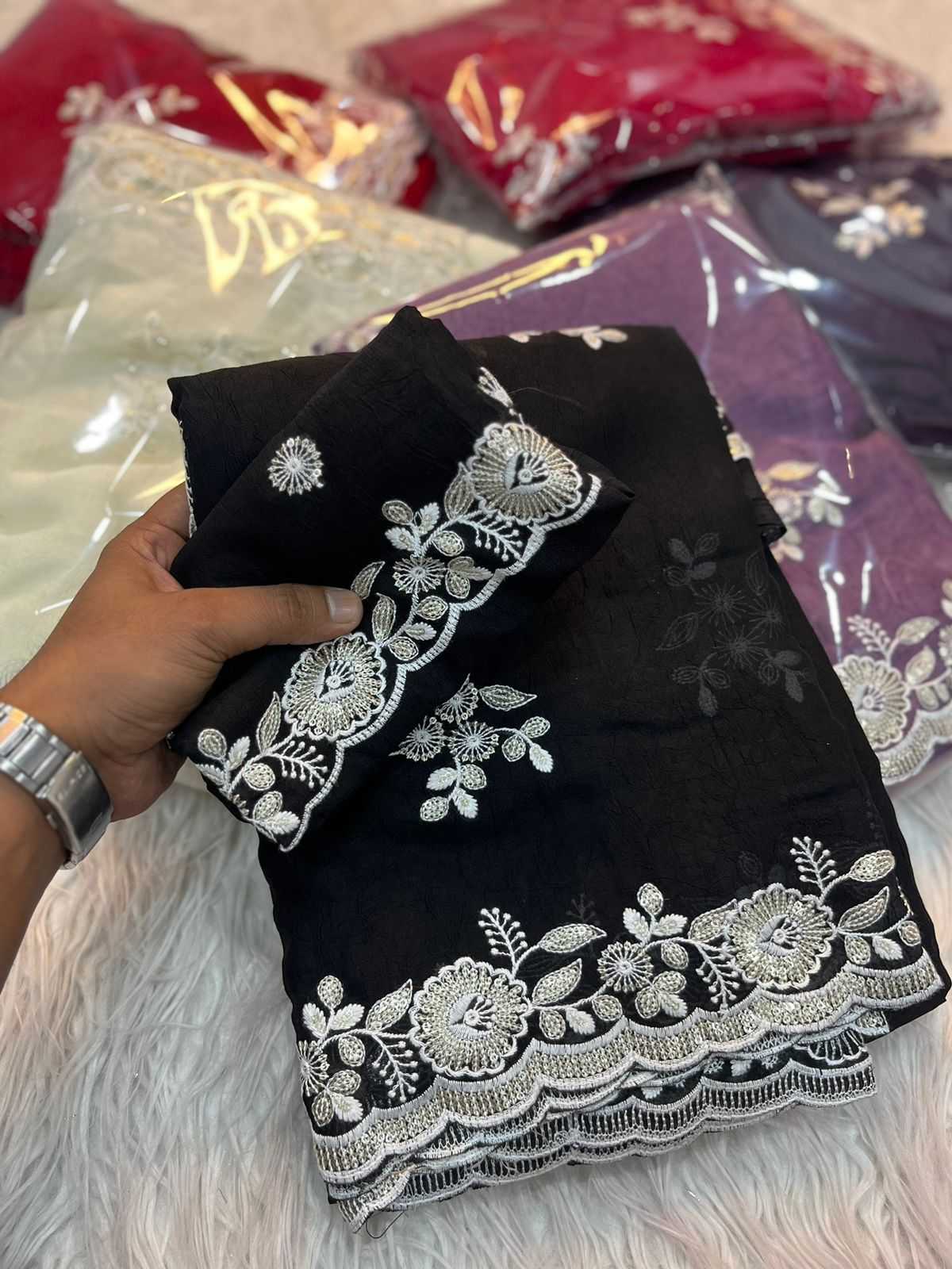 Ynf Crush Silk RIN198 TEALS Silk Sarees Wholesale Designer Silk Sarees Fancy Silk Sarees Embroidered Silk Sarees Manufacturer