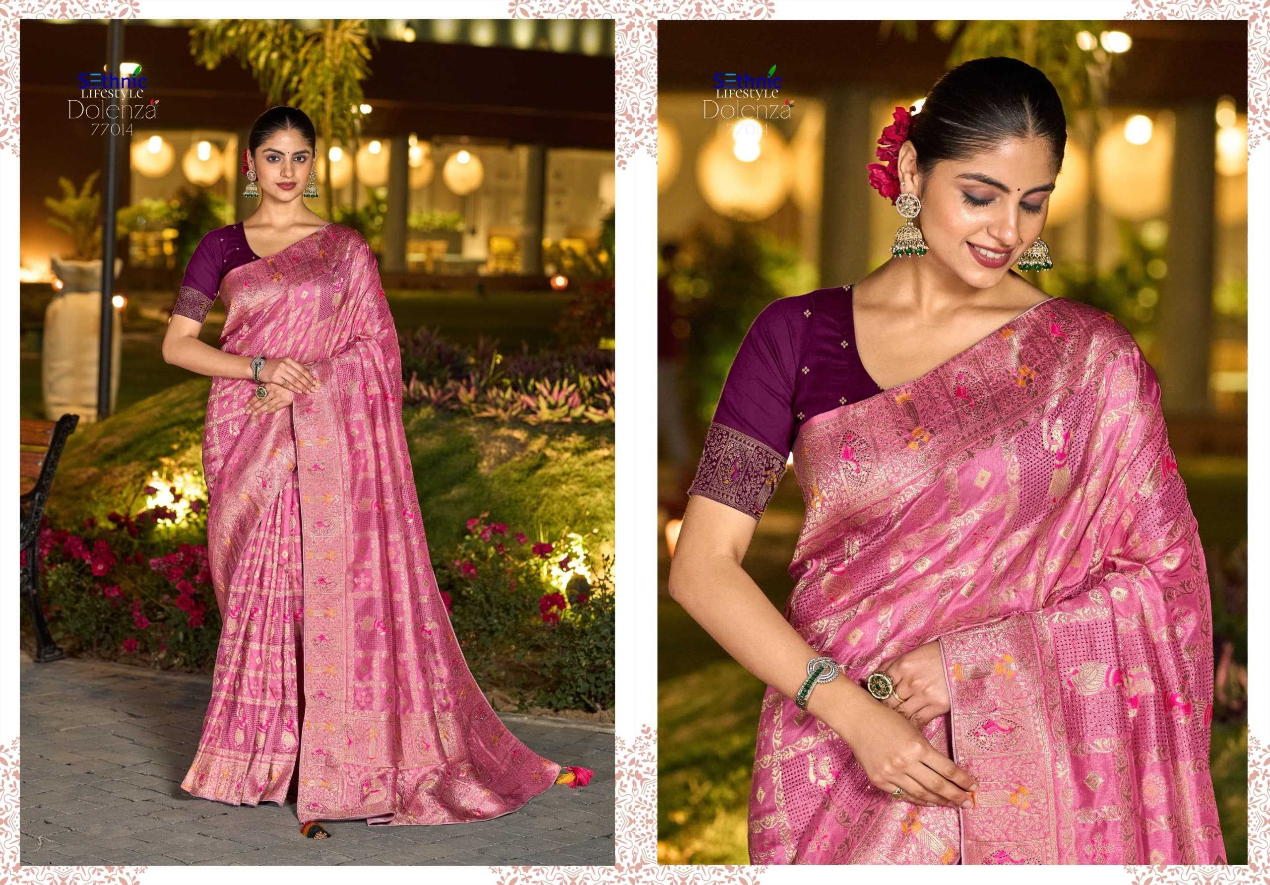 Ynf Dola Silk KESH519 Sethnic - Dolenza Vol 3 Silk Sarees Wholesale Dola Silk Sarees Designer Silk Sarees Silk Sarees For Weddings Manufacturer