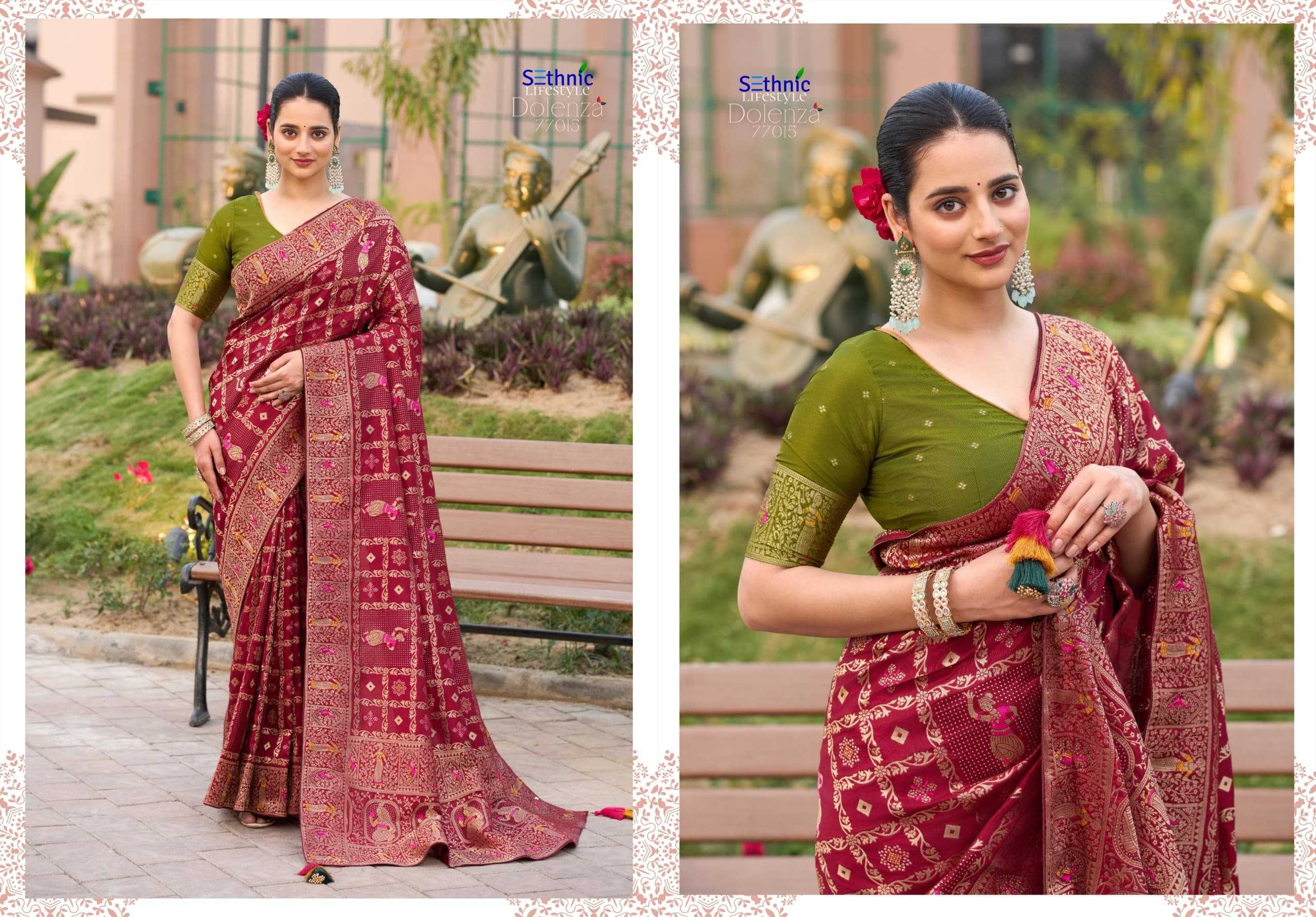 Ynf Dola Silk KESH519 Sethnic - Dolenza Vol 3 Silk Sarees Wholesale Dola Silk Sarees Designer Silk Sarees Silk Sarees For Weddings Manufacturer