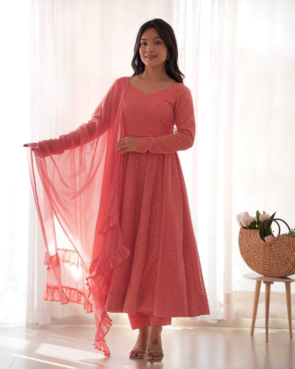 Ynf Faux Georgette KESH504 55 Suits & Dresses Wholesale Anarkali Suits Gown Dresses Manufacturer