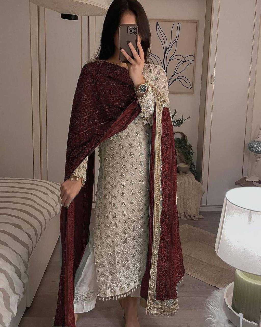 Ynf Faux Georgette KESH533 1345 Suits & Dresses Plus Size Collections Wholesale Ladies Suits Embroidery Suits Party wear suits Wedding Suits Manufacturer
