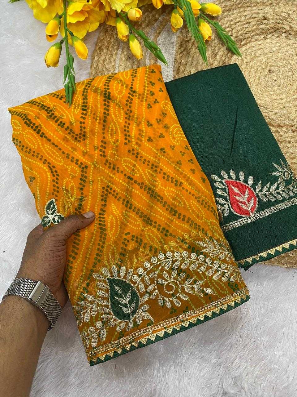 Ynf Georgette KESH514 HUMAIR Sarees Wholesale Designer Sarees Embroidered Sarees Manufacturer