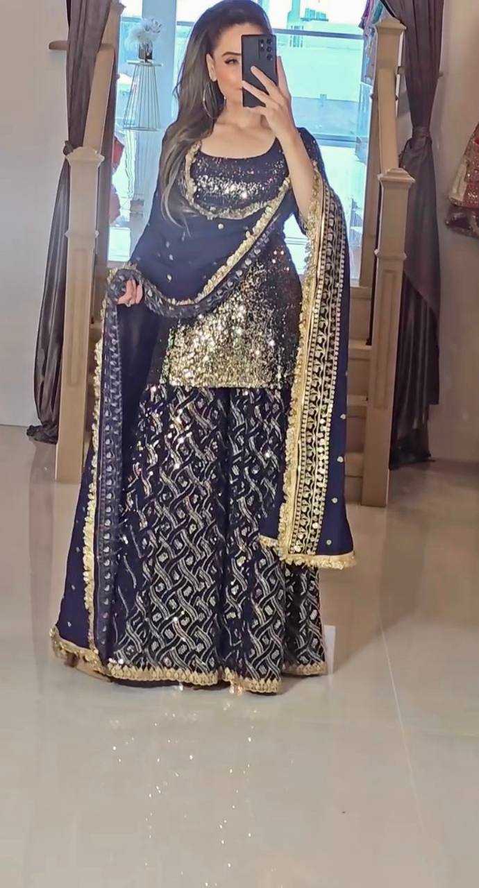 Ynf Georgette KESH523 064 Suits & Dresses Wholesale Sharara Salwar Suits Embroidery Suits Georgette Suit Manufacturer